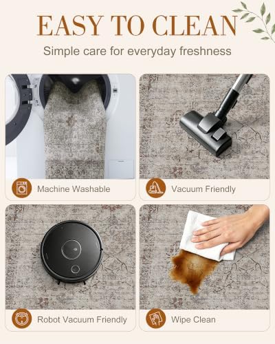 OLANLY 2x4 Washable Accent Rug Non Slip Carpet for Entryway Kitchen Bedside