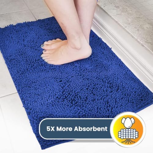 Muddy Mat® | Super Water Absorbent Door Mat Indoor, Microfiber Quick Dry Chenille Entryway Rug, Slip Resistant Front Door Mat, Indoor Mats for Entryway, Machine Washable Pet Rug, Periwinkle 2ft x 3ft