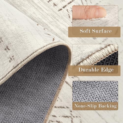 cotiled Hallway 3x10 Runner Rugs Washable Boho Rug Brown Cream