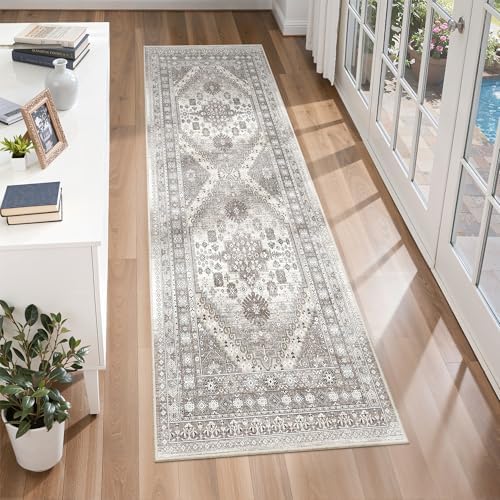 zesthome 2x6 Runner Rug Non Slip,Washable Hallway Runner Rug,Brown