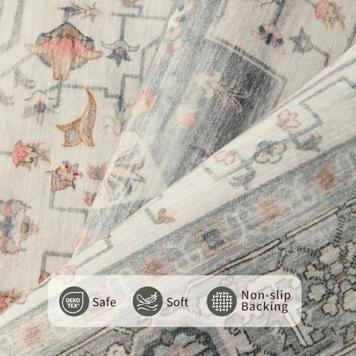 Rugxara 5X7 Taupe Washable Area Rug for Living Room