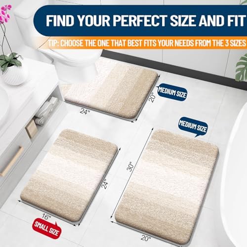 OLANLY Large Bathroom Rugs 50x30, Extra Soft Absorbent Microfiber Bath Rugs