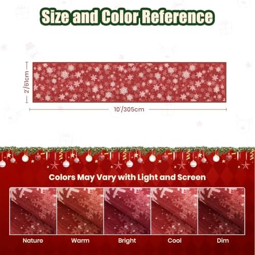 2x10 Christmas Runner Rug for Hallway,Washable Kitchen Rugs,Red
