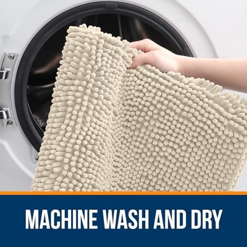 OLANLY Large Bathroom Rugs 70x46, Extra Soft Absorbent Chenille Bath Rugs