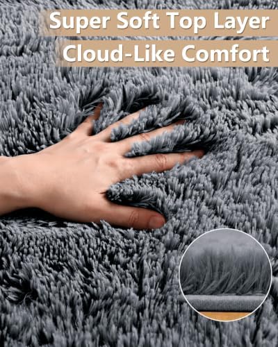 Smiry Area Rugs for Living Room Bedroom 8x10 ft, Fluffy Washable Carpet