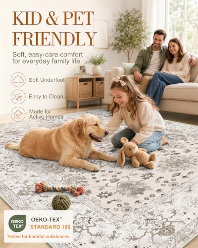 OLANLY 2'6"x14' Washable Runner Rug, Non Slip Carpet for Hallway Kitchen