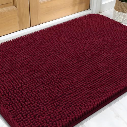 OLANLY Dog Door Mat for Muddy Paws 30x20, Super Absorbent Chenille Mud Mat