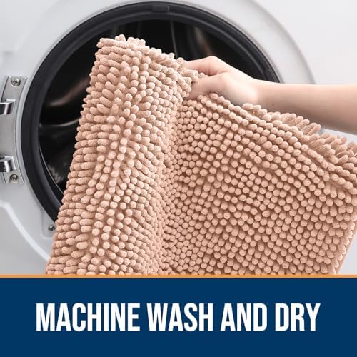 OLANLY Dog Door Mat for Muddy Paws 35x24, Super Absorbent Chenille Mud Mat