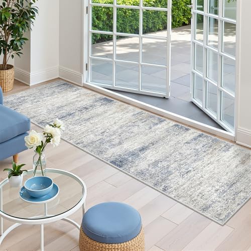 2x8 Runner Rug Non Slip,Washable Hallway Runner Rug,Blue