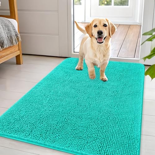 OLANLY Dog Door Mat for Muddy Paws 44x32, Super Absorbent Chenille Mud Mat