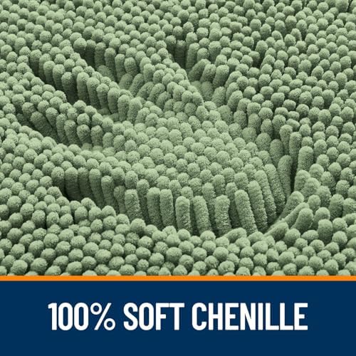 OLANLY Toilet Rugs U-Shaped 20x20, Soft Absorbent Chenille Contour Rugs