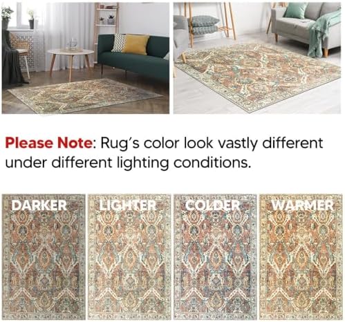 Keen Home Design Vintage Washable Runner Rug, Non-Slip Low Pile, 2x7
