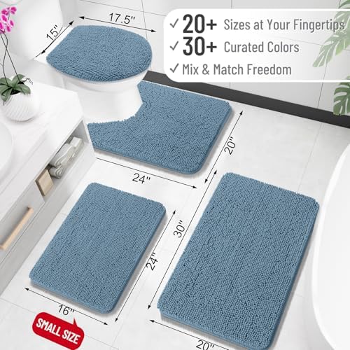 OLANLY Toilet Rugs U-Shaped 24x20, Soft Absorbent Chenille Contour Rugs