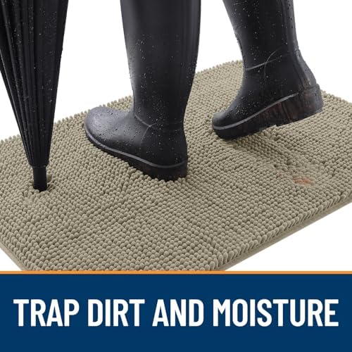 OLANLY Dog Door Mat for Muddy Paws 70x32, Super Absorbent Chenille Mud Mat