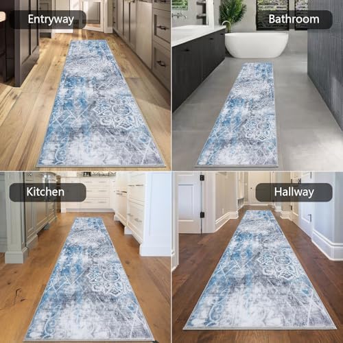 HEBE Hallway Runner Rug 2'x10', Washable Non Slip Kitchen Rug Runner