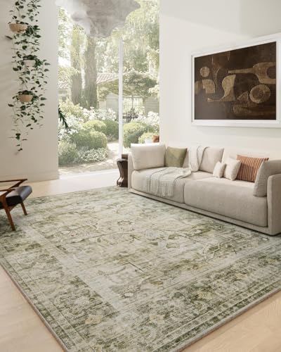 10 x12 Washable Area Rug for Living Room: Large Bedroom Rug Non Slip Carpet