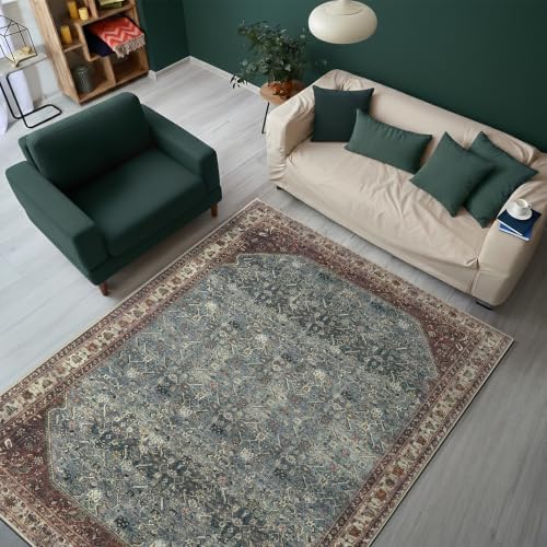Keen Home Design Vintage Washable Entryway Rug, Non-Slip Low Pile, 3x5