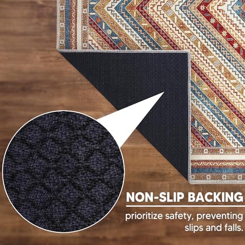 Keen Home Design Vintage Washable Runner Rug, Non-Slip Low Pile, 2x12
