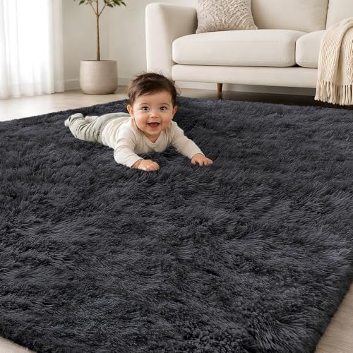 Smiry Area Rugs for Living Room Bedroom 6x9 ft, Fluffy Washable Carpet