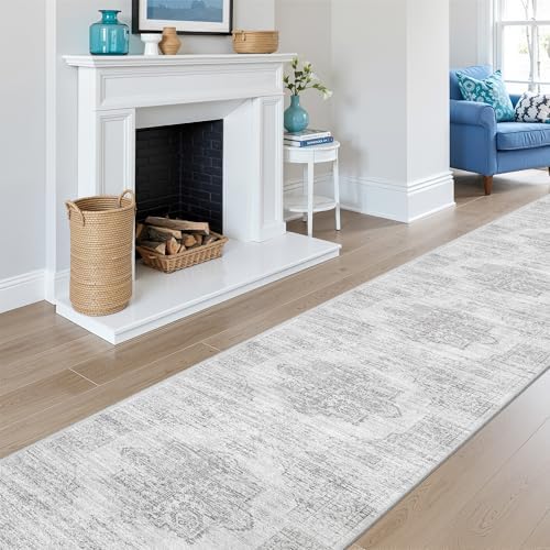 2x12 Runner Rug Non Slip,Washable Hallway Runner Rug,Grey