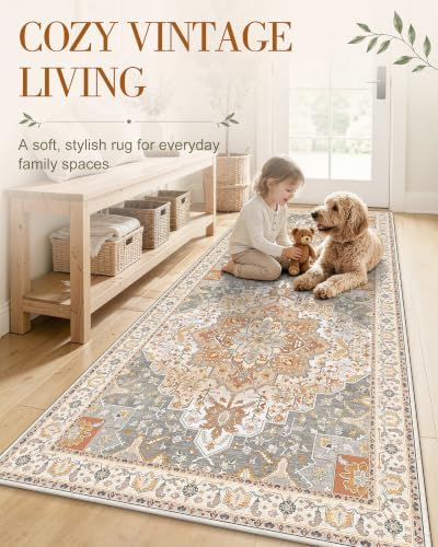 OLANLY 4x6 Washable Area Rugs, Soft Non Slip Carpet for Bedroom Living Room