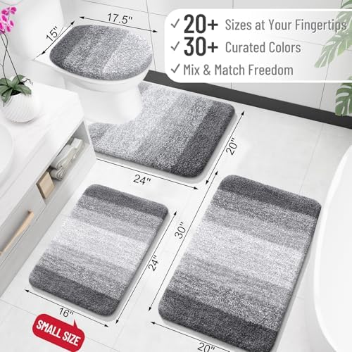 OLANLY Bathroom Runner Rug 59x24, Extra Soft Absorbent Microfiber Bath Rugs