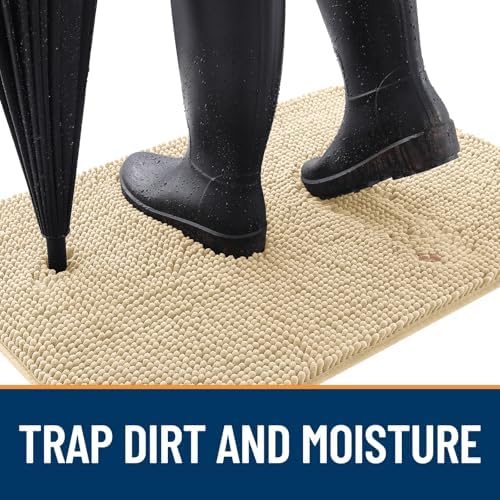 OLANLY Dog Door Mat for Muddy Paws 70x24, Super Absorbent Chenille Mud Mat