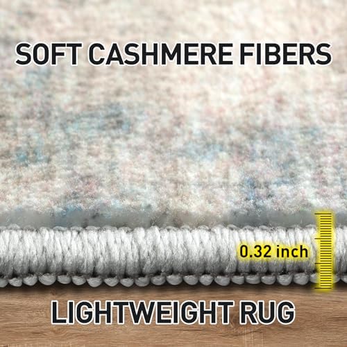 2'6''x8' Runner Rugs Washable Rug: Modern Abstract Multi Color Carpet