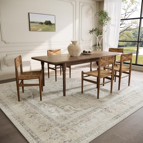 Washable Living Room Area Rug: 6x9 Bedroom Rugs Non Slip Soft Boho Carpet