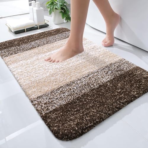 OLANLY Small Bathroom Rugs 28x18, Extra Soft Absorbent Microfiber Bath Rugs