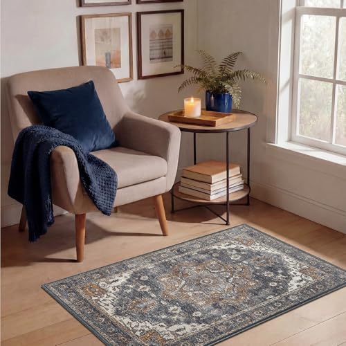 Keen Home Design Vintage Washable Entryway Rug, Non-Slip Low Pile, 2x3