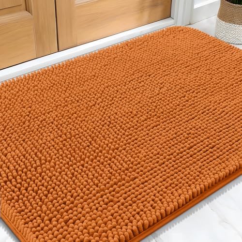 OLANLY Dog Door Mat for Muddy Paws 32x20, Super Absorbent Chenille Mud Mat