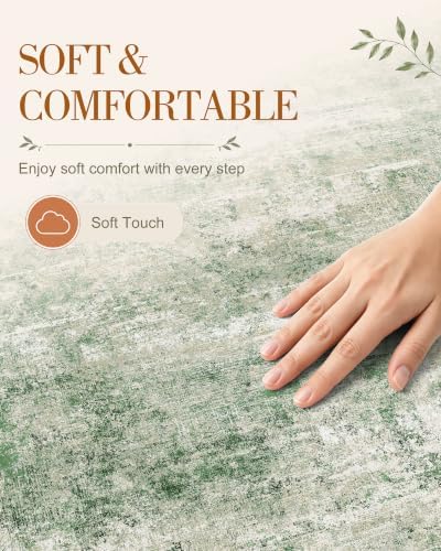 OLANLY 2x5 Washable Runner Rug, Soft Non Slip Carpet for Hallway Kitchen