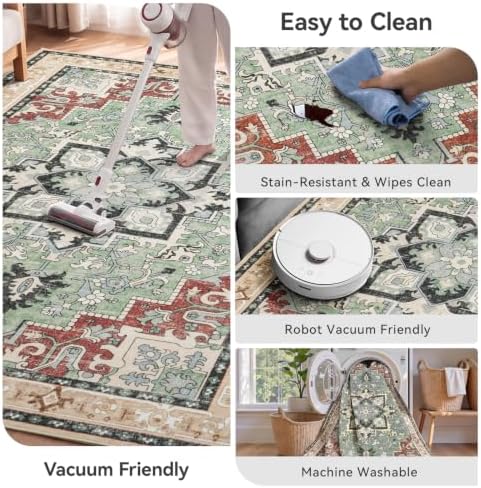 Lofus 9x12 Area Rugs for Living Room and Bedroom, Beige Washable Carpets