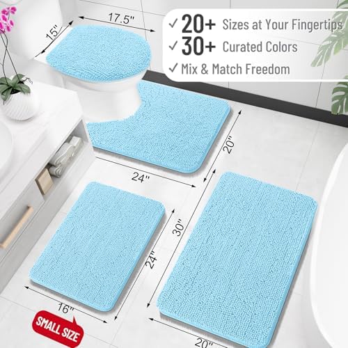 OLANLY Toilet Rugs U-Shaped 20x20, Soft Absorbent Chenille Contour Rugs