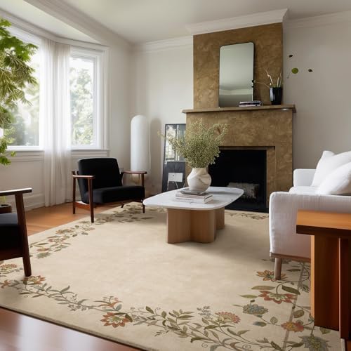 5x7 Area Rugs for Living Room: Washable Bedroom Rug Non Slip Large Carpet