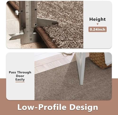 6x9 Large Brown/White Area Rug Non-Slip Washable for Living Room Bedroom