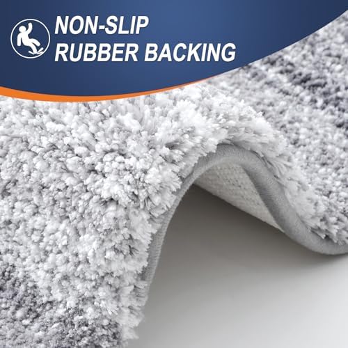 OLANLY Large Bathroom Rugs Mat 70x46, Extra Soft Absorbent Microfiber Bath Rugs, Rubber Backing, Quick Dry, Washable Bath Mats for Bathroom Floor, Tub and Shower, Home Decor Accessories, Light Grey