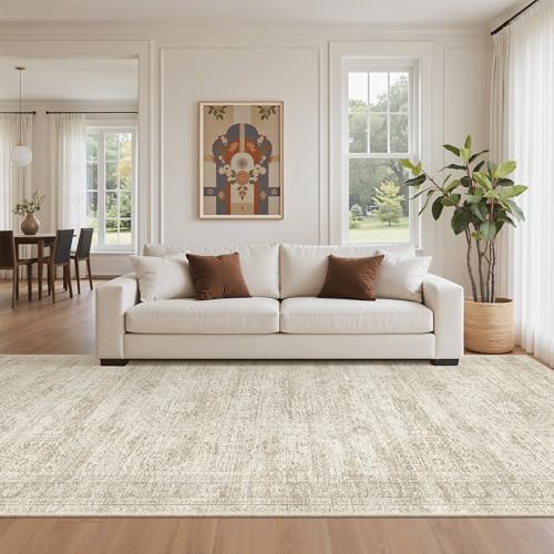 Soalmost Washable 4x10 Hallway Runner Rug Non-Slip Kitchen Entry Rugs Beige