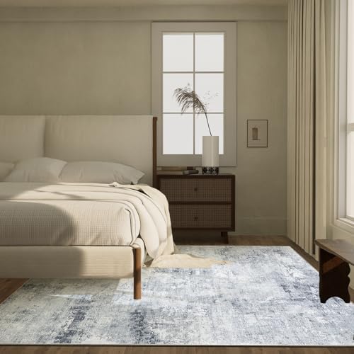 5x7 Area Rugs for Living Room: Washable Bedroom Rug Non Slip Large Carpet
