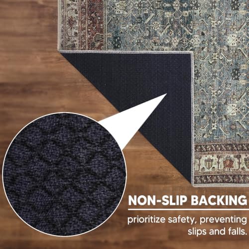 Keen Home Design Vintage Washable Area Rug, Non-Slip Low Pile, 4x6