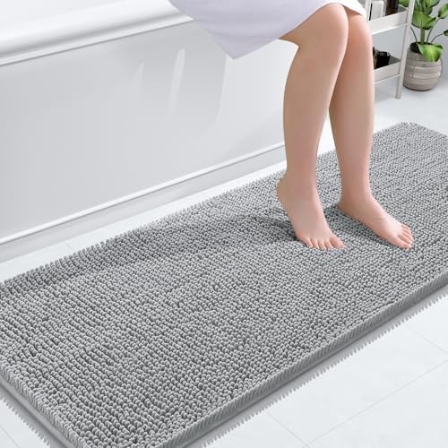 OLANLY Bathroom Runner Rugs 59x24, Extra Soft Absorbent Chenille Bath Rugs