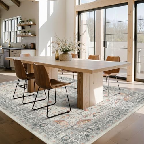 Rugxara 5X7 Taupe Washable Area Rug for Living Room