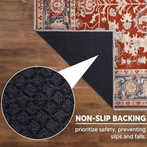 Keen Home Design Vintage Washable Area Rug, Non-Slip Low Pile, 8x10