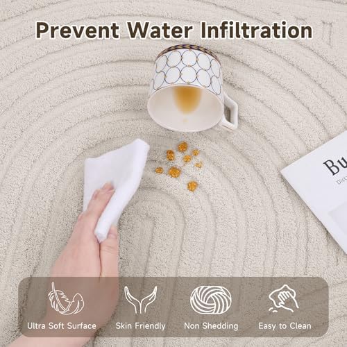 Pauwer 3x12 Area Rugs for Living Room, Modern Non Slip Washable Rug, Beige