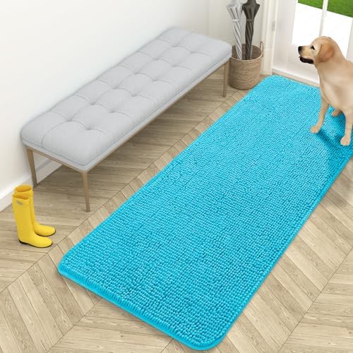 OLANLY Dog Door Mat for Muddy Paws 59x24, Super Absorbent Chenille Mud Mat
