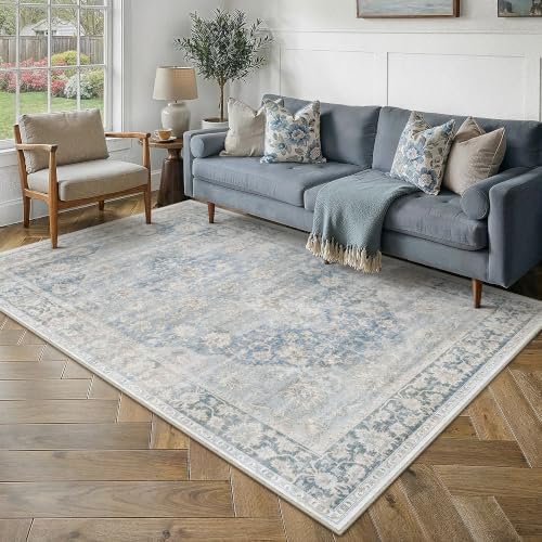 4x6 Blue Vintage Area Rug