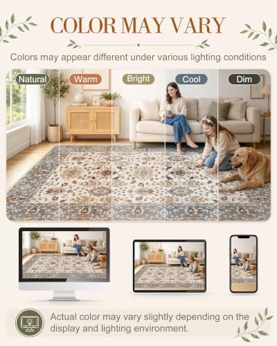 OLANLY 2'6"x14' Washable Runner Rug, Non Slip Carpet for Hallway Kitchen
