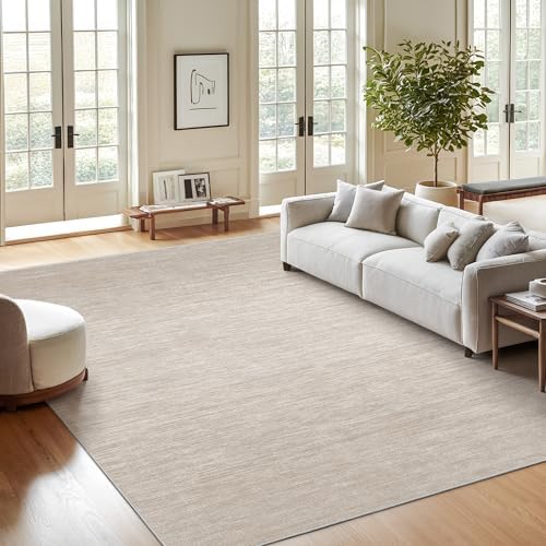 Valenrug 7x9 Area Rug Non Slip, Washable Area Rugs for Living Room, Beige