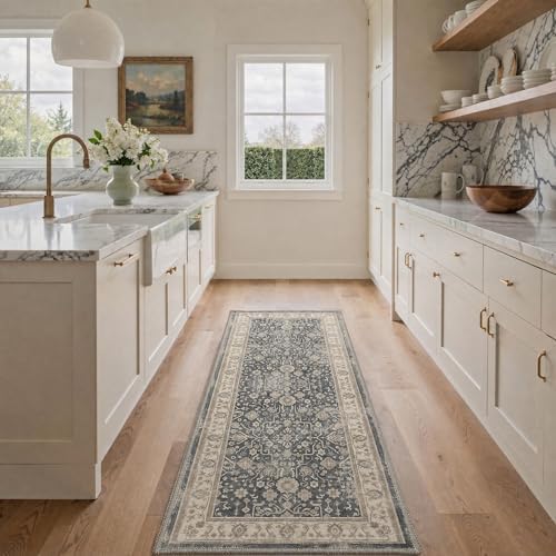 Bavni 2x3 Doormat, Vintage Floral Washable Non Slip Area Rug for Entrance